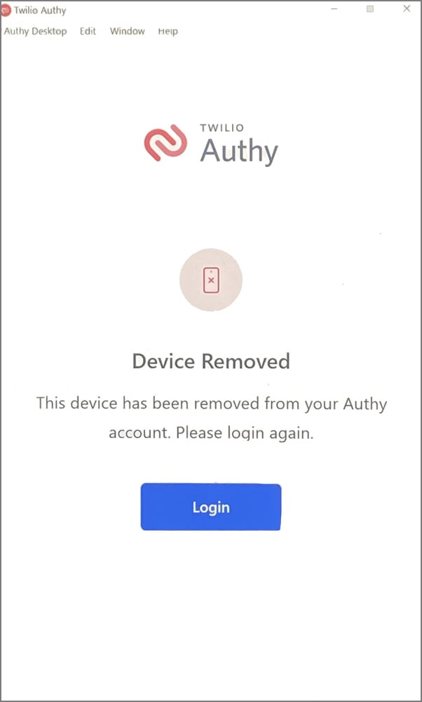 Authy for desktop users forcibly logged out